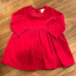 Red Hanna Anderson Velvet baby doll shirt